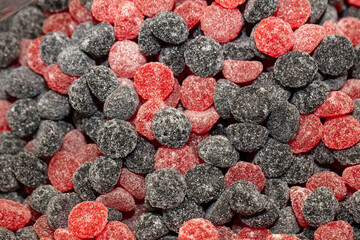 Multicolored jelly candies background