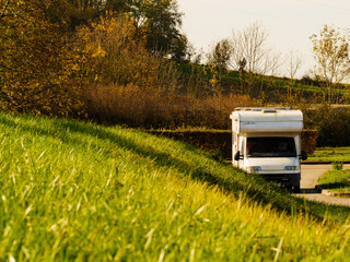 Camper car on roadside
