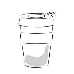 Isolated cup cartoon coffee drink draw vector illustration
