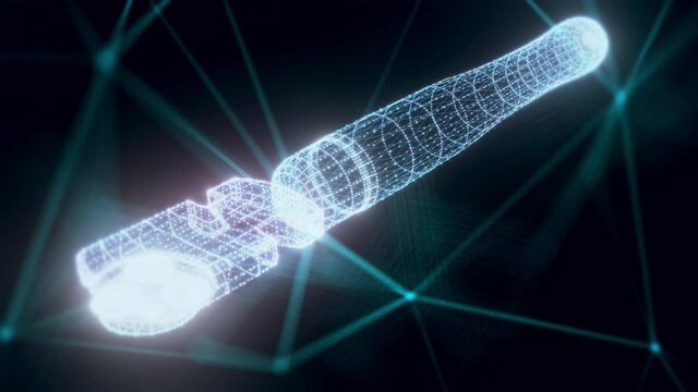 glasscutter hologram Close up. High quality 4k footage