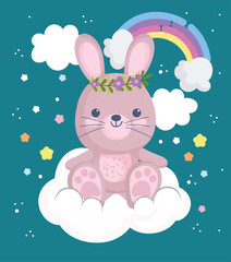 little bunny on cloud