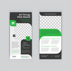 Web Design Service Rack Card Template. Digital Agency Dl flyer design banner