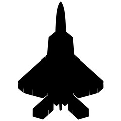 United States F-22 jet Tactical Aircraft, Advanced Tactical Fighter (ATF) combat fighter aircraft. Detailed vector illustration realistic silhouette - obrazy, fototapety, plakaty