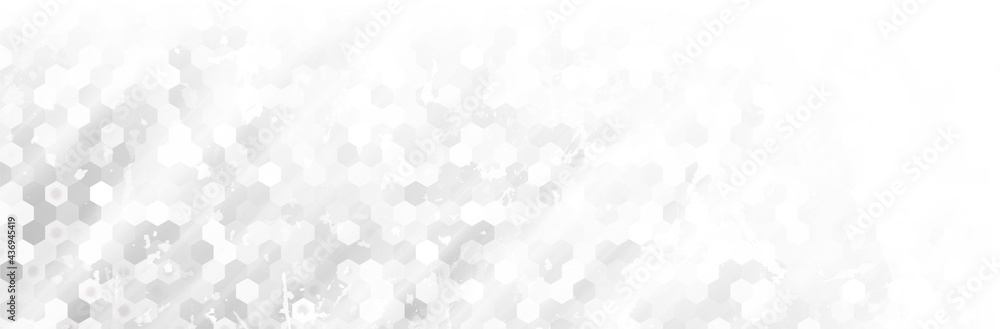 Poster abstract white hexagon background. hexagonal pattern. gray gradient backdrop. neutral business prese