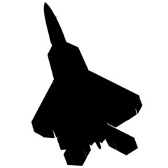 United States F-22 jet Tactical Aircraft, Advanced Tactical Fighter (ATF) combat fighter aircraft. Detailed vector illustration realistic silhouette - obrazy, fototapety, plakaty