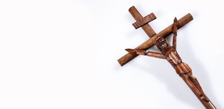 Christian cross in wood - Symbol of the Catholic faith