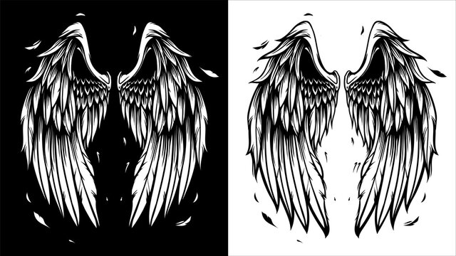 Wings Illustration in tattoo style