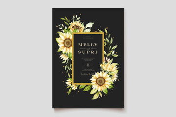 Watercolor Sunflower Invitation Card set