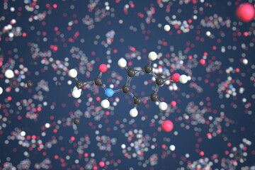 Acetaminophen molecule, conceptual molecular model. Scientific 3d rendering