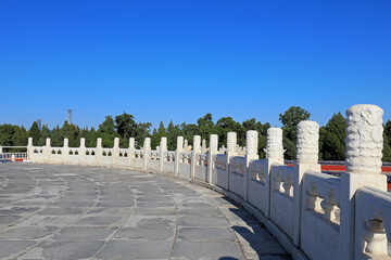 Hanbai jade rock railing in the temple of Heaven Park, Beijing, China