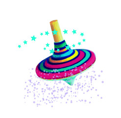 spinning top rainbow vector