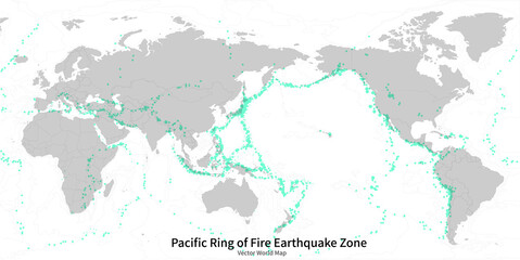 Pacific Ring of Fire Earthquake Vector.