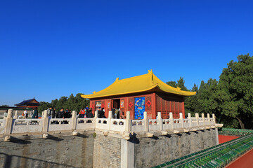Obraz premium The scenery of traditional Chinese architecture in the temple of heaven in Beijing