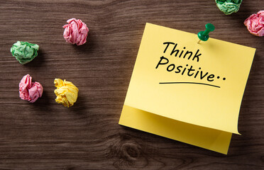 color notepad with Think Positive word