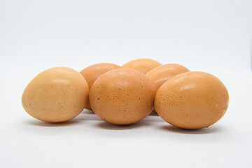 Group of brown eggs