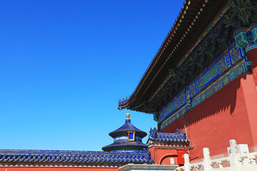 Fototapeta na wymiar Chinese classical architectural landscape in the temple of heaven, Beijing