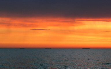 Sunrise on the Caspian sea, Makhachkala