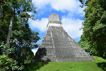 Fototapeta na wymiar Estructura arquitectónica en Tikal - Guatemala, arquitectura maya. 