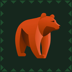 vector illustration of a bear on a green background