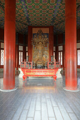 Fototapeta na wymiar Thousand handed Avalokitesvara in the Buddhist Pavilion of the summer palace in Beijing