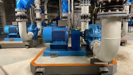 Chiller rooms, large industrial refrigeration rooms, including motor and water pipes