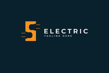 Electric Logo, abstract letter S with two plug combination, plug design logo template, vector illustration