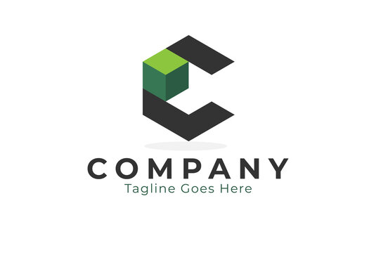 Abstract Letter C Hexagonal logo, letter C with cube icon inside, usable for business and company logos , flat design logo template,vector illustration