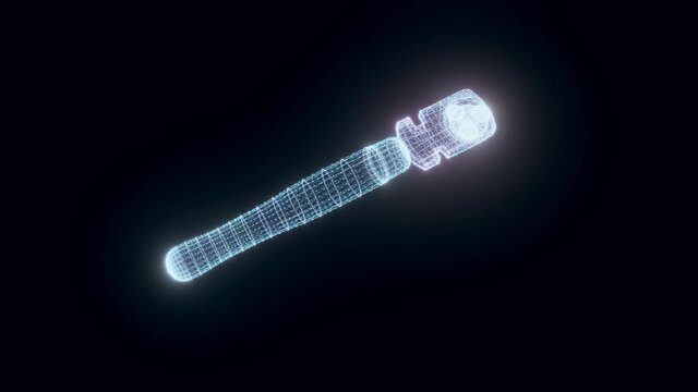 glasscutter hologram Rotating. High quality 4k footage