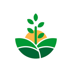 green plant modern logo