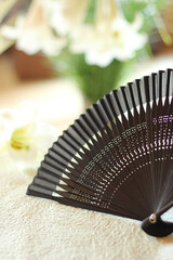 close up of a fan