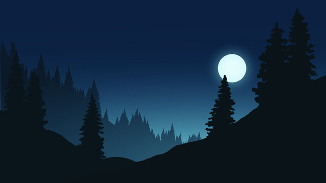 night forest landscape © Johnster Designs