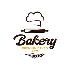 Bakery Chef Logo. Wheat rice agriculture logo Inspiration vector