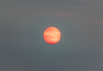 A photo of the sun just after sunrise in Ft. Pierce, Florida.