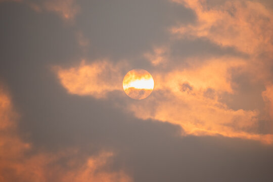 A photo of the sun just after sunrise in Ft. Pierce, Florida.
