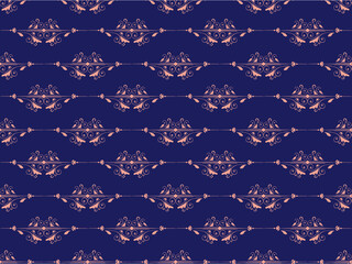 Vector image, yellow pattern on a dark blue background. vector pattern design For fabric pattern and textile industry and others