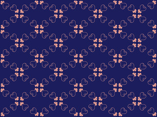 Fototapeta premium Vector image, yellow pattern on a dark blue background. vector pattern design For fabric pattern and textile industry and others