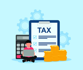 Accounting Taxes Audit Calcultation Data Reporting Flat design