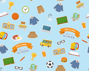 Vector flat seamless texture pattern Back to school