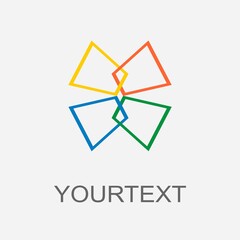 vector of letter y and its colorful inversion creative flat logo design