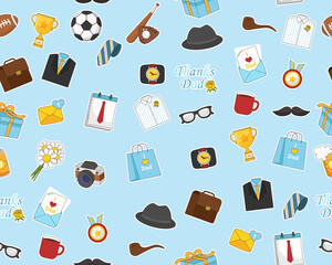 Vector flat seamless texture pattern Fathers Day