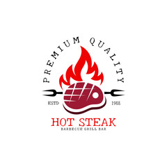 Barbecue logo and steak icon, restaurant logo