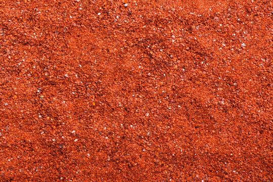 Red cayenne pepper texture for background, Chili flakes, Chili powder