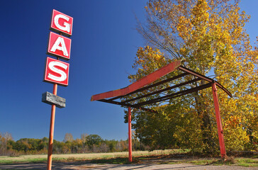 Old Abandoned Gas Station rural Eastern Texas