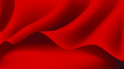 Abstract  luxury red cloth or liquid wave vector background. Red fabric texture background. Rippled wavy silk. Beautiful and Shiny silk. Cloth soft wave. Creases of satin, cotton.Vector illustration.