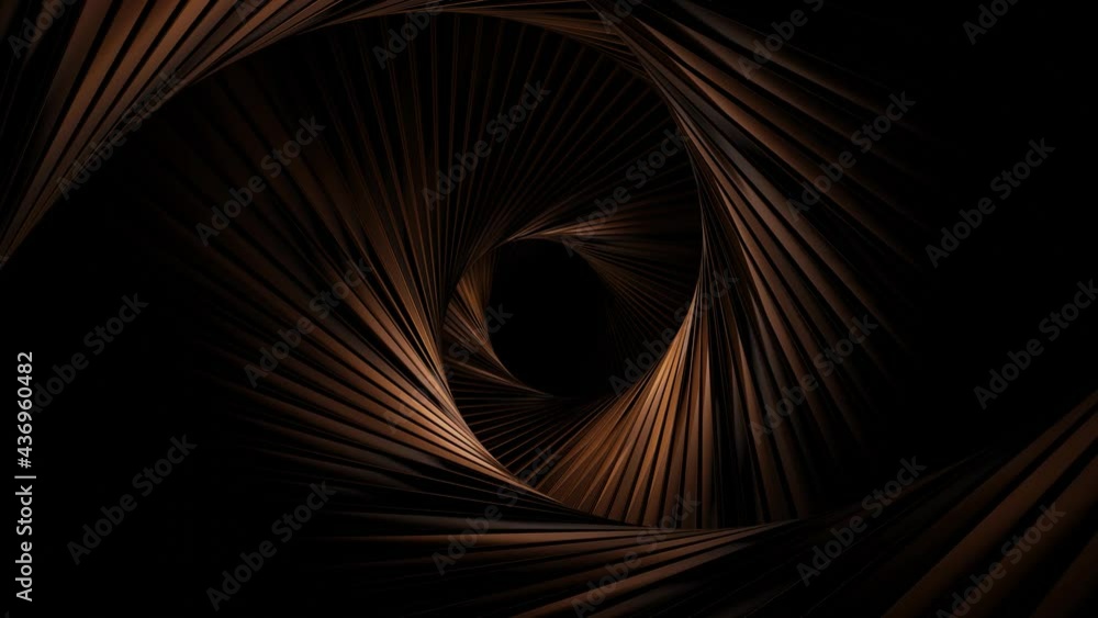 Poster ultra hd 4k video animation of abstract wooden pattern curved shape tunnel seamless loop motion grap