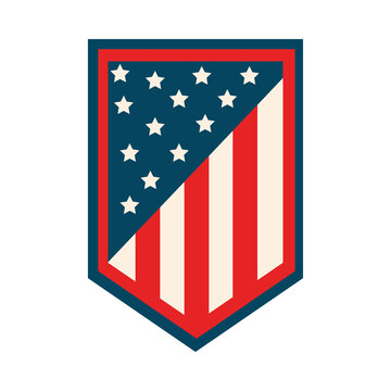 USA shield with flag