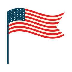 USA flag in pole