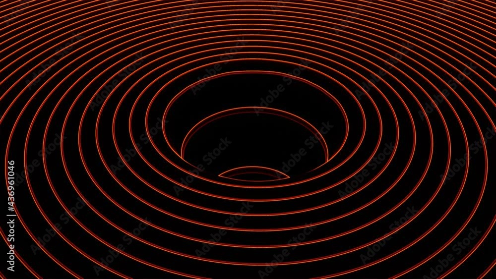 Aufkleber 4k video illusion animation of falling in the center of circle neon lighting color pattern structure