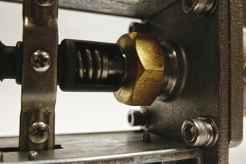 Close up on part of the valve stem system
