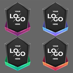 emblem template of the Cartoon Ranking Game. Medieval Shield. Shield for your emblem or logo can also be used in mobile or web games. place for logo element.